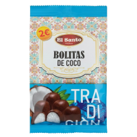 Цукерки El Santo "Bolitas" з кокосовою начинкою в шоколаді, 160 г